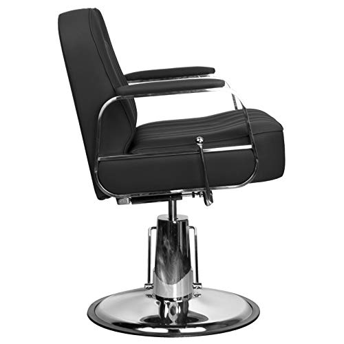 Activeshp Rufo Friseurstuhl Friseursessel Barberstuhl Bedienungsstuhl Friseureinrichtung Schwarz| 360 Grad drehbar | höhenverstellbar mit hydraulikpumpen |