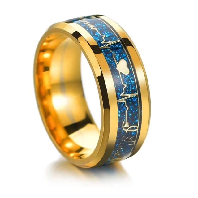 VIENHeartbeat ECG Ring Stainless Couple Rings Paired Ring Jewelry Gift for Women Men Wedding Ring (PACK OF 1)