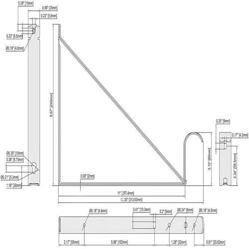 Support etagere et tringle placard noir Home Master Hardware x4 - 8