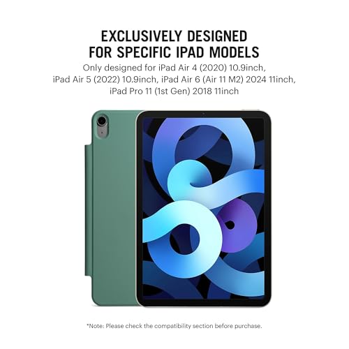 Image of DailyObjects Pleat Y-Fold Magnetic Case for iPad Air 11-Inch (M3, 2025 / M2, 2024) / iPad Air 10.9-Inch (5th Gen, 2022 / 4th Gen, 2020) / iPad Pro 11-Inch (1st Gen, 2018) - Sage Green
