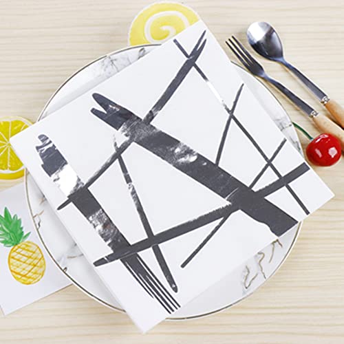 Serviettes Décoratives De 100 Paquets - Imprimé Géométrique Couleur Argent Chaud Papier De Soie Pliable Doux, Western Restaurant Hotel Party Serviettes Imprimées Colorées Pour Le Thé De L’Apr Cover