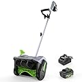 Cordless Snow Shovel, 13" Electric Snow Blower 20V, 4 Ah Battery 300lb/min Snow Removal, 19FT Throw Distance, Lightweight 12lb for Driveway/Steps/Patio/Sidewalk
