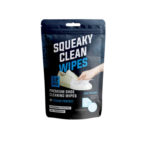 Squeaky Clean Wipes - Premium Shoe Cleaning Wipes - For All Shoe Types - By Crease Protect (12 Pieces)