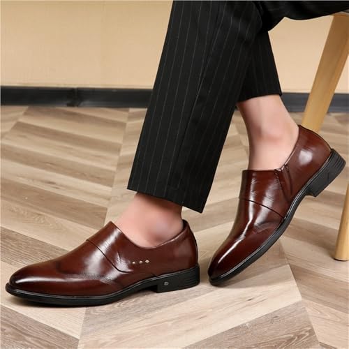 Breathable Leather Oxford Shoes for Men Low Top Slip On Casual Business Work Anti Slip Walking Trendy Comfortable Footwear3