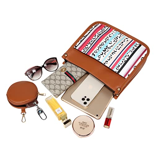 Nabegum Women's Leopard Cheetah Print Leather Crossbody Bag Handbags With Coin Purse(Multicolor Leopard) #TOP5