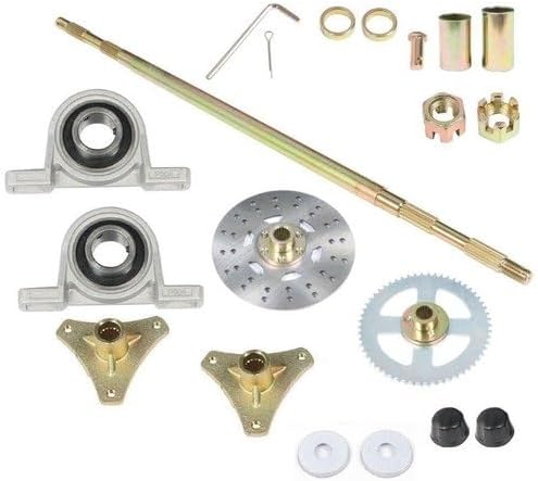 740mm/29.13in Go Kart Rear Axle Assembly Kit, T8F 58T Sprocket & Hub Brake Assembly For Quad ATV Buggy Go Kart 50cc 70cc 90cc ATV Quads