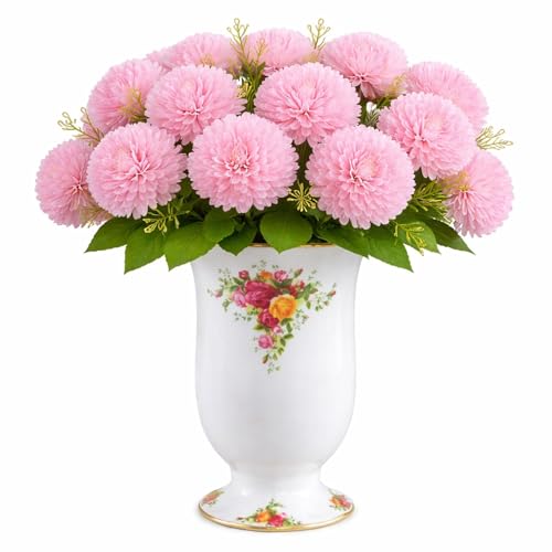 Image of Art Street Artificial Flower Bunch| Silk Pink Hydrangea Flower for Home| Bedroom, Living Room & Office Decoration |Christmas Day, New Year Set of 4 |11 Inch (Without Vase)