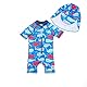BONVERANO Baby Junge EIN stück Kurzärmel-Kleidung UV-Schutz 50+ Badeanzug MIT Einem Reißverschluss(Rot-roter Wal, 24-36Monate)…