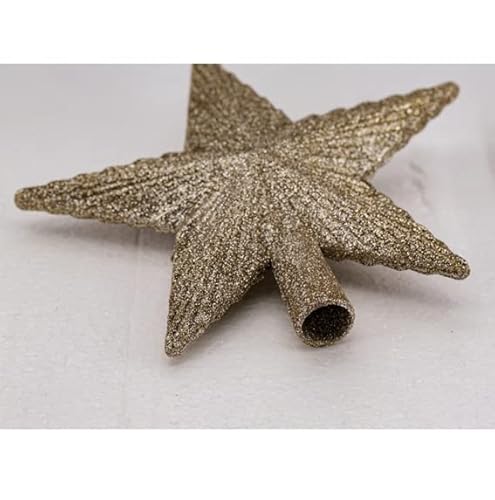 Estrela Ponteira Friso Glitter Champagne 15cm - Magizi