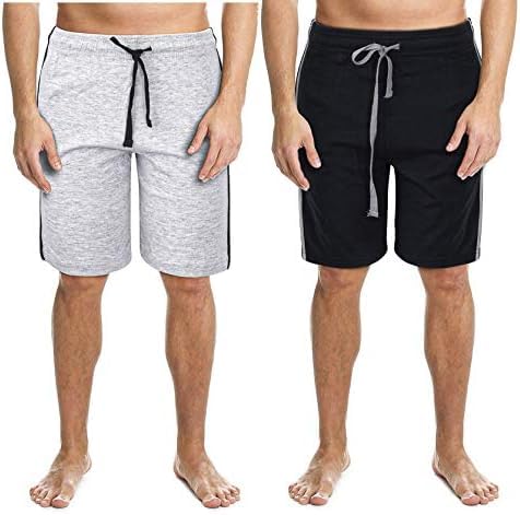 2-pak męskie spodenki Lounge Wear bielizna nocna super miękkie wygodne bawełniane spodnie piżamy