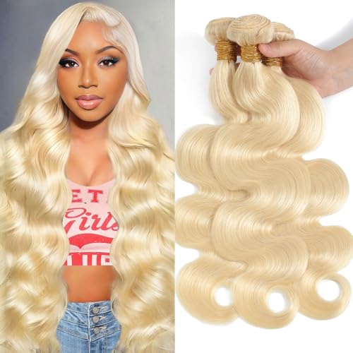 613 Blonde Bundles Human Hair Body Wave 16 18 20...