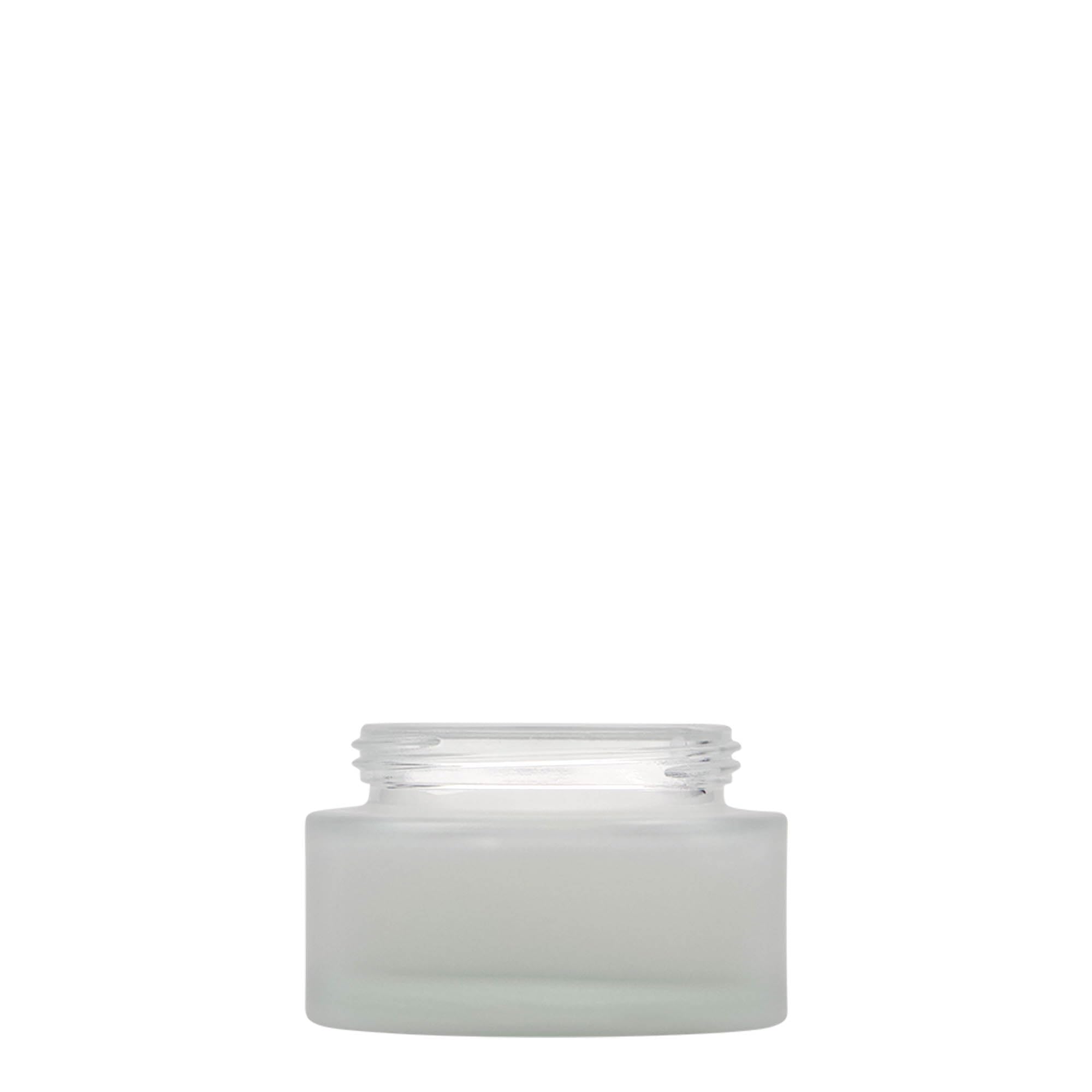 50 ml tygiel kosmetyczny z matowego szkła z białą zakrętką, zestaw 12 kremów i produktów do pielęgnacji