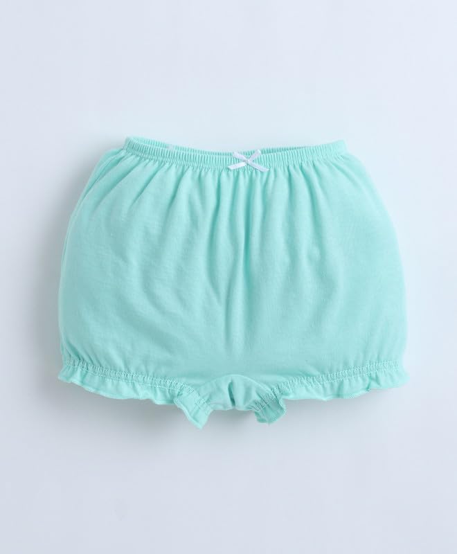 BUMZEE Girls Cotton Solid Color Bloomers Pack of 3 Navy & Mint Green - 5-6 Years (Peb11415H-nbl) 4