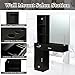 RESHABLE Wall Mount Salon Station with Mirror, Beauty Salon Barber Spa Equipment with Mirror, Shelves, Cabinet, Locking Drawers, Table, Standing Hair Styling Furniture, Black