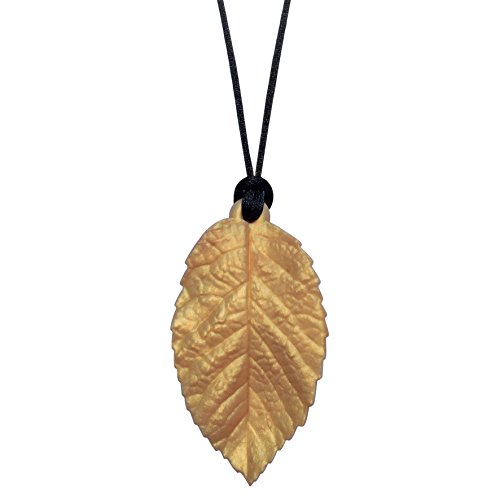 Munchables Chewable Leaf Necklace - Sensory Chew Necklace for Girls (Gold)