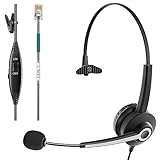 Wantek 新型ヘッドセットRJ9 電話機用 片耳 ノイズキャンセリングマイク付き RJ9固定電話機用ヘッドフォン コールセンター電話機用ヘッドセット Avaya PLT Polycom Zultys Gigaset NEC Mitel Alcatel TSB対応 【適格請求書発行対象】