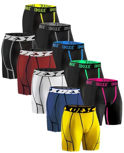 Luxdesc Mens Underwear Boxer Briefs 6 Underwear No Fly Wide Waistband Boxer Briefs Comfy Breathable (US Alpha X-Large Regular Regular Randonly-10PK)