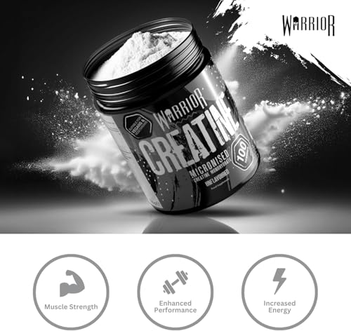 Warrior Creatine Monohydrate Powder 500g (166 Servings) – Pure Micronised Creatine Powder Supplement for Men & Women, Pre & Post Workout Strength, Muscle Growth & Recovery, Vegan – Unflavoured - Image 3