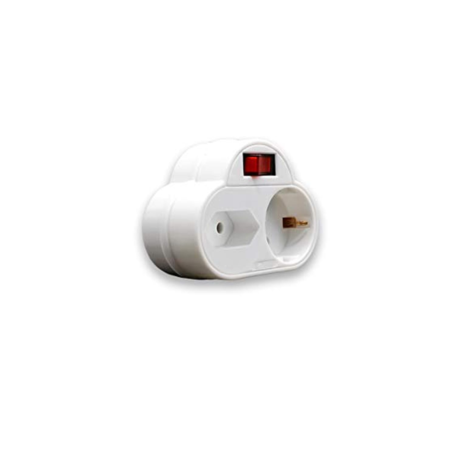 Blendend 4.8mm 16A 2 Outlet Adapter with Switch - Allows You to Connect Multiple Electrical Devices Safely.