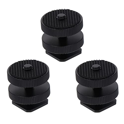 Homoyoyo 3個ホットシューマウント対応 三脚ネジアダプター フラッシュシューマウント 適用 カメラ用 アクセサリー ライト モニター接続可能