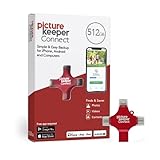 Picture Keeper Connect for iPhone, Android, USB-C, PC & Mac - 512GB USB Stick Backup for Photos, Videos, Flash Drive Memory Backup - 512GB, Berry