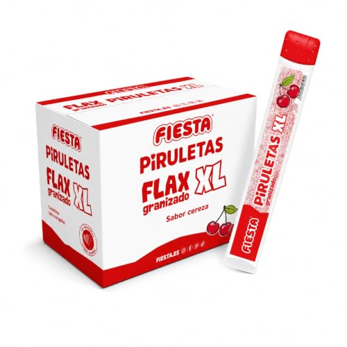 Flax Helado XL, Helados de Hielo sin Gluten y sin Lactosa, Flax Kojak fiesta, sabor Piruleta Cereza, Caja con 64 unidades, Tamaño XL