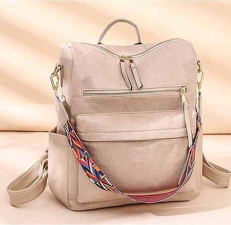 Image of Women's Stylish PU Leather Backpack Handbag | Trendy Shoulder Bag for College, Office, Travel & Daily Use | Convertible Backpack Purse with Multi Pockets