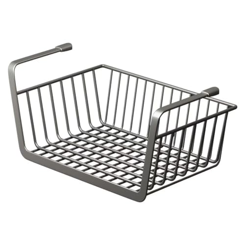 BohrenCL Cesta colgante de estante, cesta de armario para colgar, cesta de almacenamiento de estante inferior, cesta de alambre para oficinas, cocinas, frigoríficos, baños, armarios