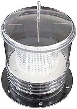 Solar Dock Warning Light - Waterproof Solar Dock Lighting - Constant On or Flashing 360 Degree Lighting - Cool White LED