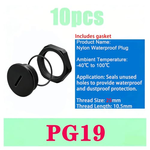 Conector PG19 con rosca macho métrica y tapa redonda para sellado hermético 2