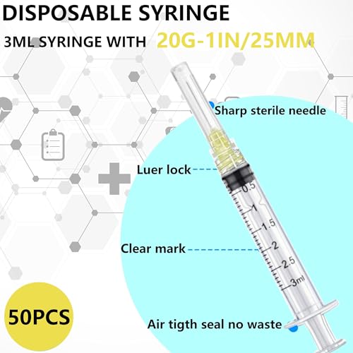 50 Pcs/Box - 20Ga 3ml Lab Dispensing Utensils, Individually Wrapped