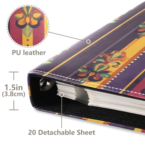 Álbum de fotos adhesivo DIY Self Adhesive Scrapbook álbum con patrón de rayas Mardi Gras, 3 anillos, 40 páginas, tamaño 8x10 para memoria miniatura 4