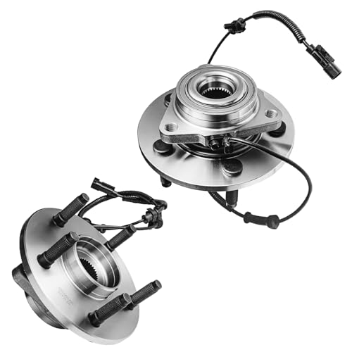 Detroit Axle - Front Wheel Bearing Hubs for 2006-2009 Dodge Ram 1500, 2007 2008 Wheel Bearing and Hubs Assembly Set 5 Lugs Replacement [4-Wheel ABS]