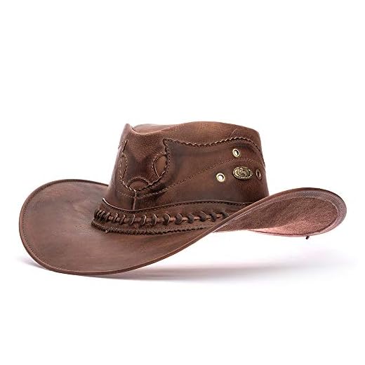 Chapéu Americano Country Em Couro Legitimo Cowboy (Cacau, G)