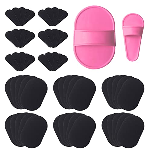 TSHAOUN 60 Pieces Exfoliating Hair Removal Replacement Pads Set, Painless Hair Removal Sponge Pads For Smooth Skin On Legs Arms Face Lip, Hair Removal Tool, New Portable Body Depilation (60 Pieces)