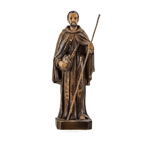 Figura Hermano Pedro de San Jose de Betancur Patrono de Guatemala y de la Paz, Protector de los pobres y Enfermos de Resina Pintado a Mano 6x6x18 cm