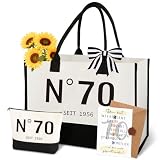 Giftota 70. Geburtstag Geschenk für Frauen - N°70 SEIT 1956 Canvas Tasche, Kosmetiktasche & Geburtstagskarte, 70. Geburtstagsgeschenk für Frau, Geschenk für die 70-Jährige, Mutter, Großmutter, Frauen