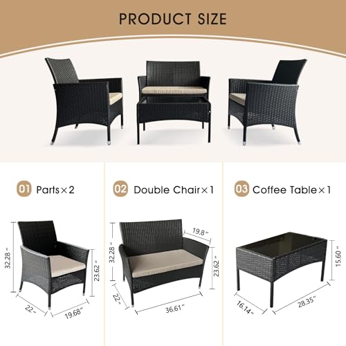 4-Piece-Patio-Furniture-Set-Sectional-Table-Chair-Wicker-Sofa-with-Armrest-Chair-Loveseat-and-Rattan-Side-Table-Outdoor-Conversation-Sets-for-Garden-Lawn-Pool-or-Backyard-CoffeeBeige