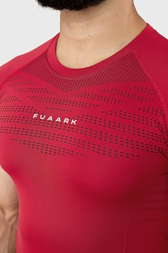 Image of FUAARK Nylon Seamless Compression Half Sleeves Dry Fit T-Shirts for High Performance in Gym & Workout
