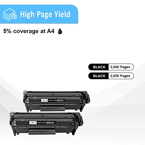 LAIPENG Compatible Toner Cartridge Q2612A 12A up to 2000 Pages for HP LaserJet 1010 1012 1015 1018 1020 1020 plus 1022 3015 3020 3030 3050 3052 3055 M1005 MFP M1319 MFP Printers ( Black x 2 ) - Image 3