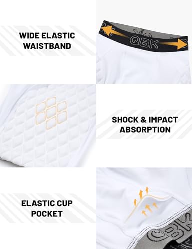 QBK Toddler Sliding Shorts with Cup Boys Padded Compression Slider Shorts for Baseball & Football3