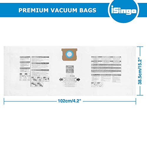 Image of 10 PCS Vacuum Bags Replacement for Shop Vac Bags 10-14 Gallon,Type F 90662 9066200 9066233; Type I 90672 9067200 9067233; VF2005, High Efficiency Disposable Fine Dust Collection Vacuum Filter Bags