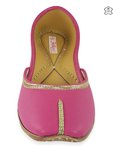 Image of Fulkari Women's Nappa Soft Genuine Leather Juttis | Bite and Pinch Free Jutis | Punjabi Jutti For Ladies | Casual Flat Stylish Mojari | Ethnic Flats For Girls |