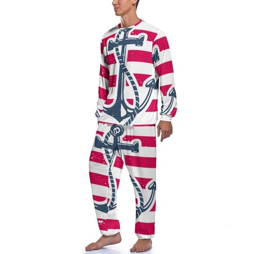Haut et bas de pyjama homme rouge et blanc en voile léger de qualité supérieure