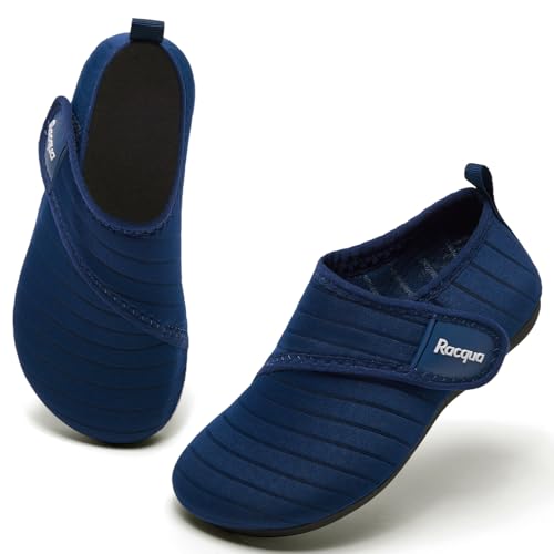 Racqua Toddler Kids Water Shoes Non-Slip Swim Shoes Lightweigh Baby Beach Aqua Quick Dry Pool Shoes for Boy's Girl's Blue 9-10.5