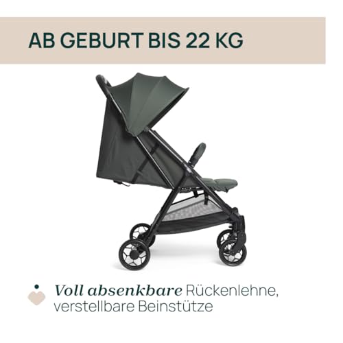Chicco Urbino Kinderwagen Ab Geburt bis 4 Jahren (max. Belastbarkeit 25 kg), Praktisch und leicht, Zusammenklappbarer Buggy,Einhandverschluß, Verstellbare Rückenlehne und Fußstütze, Verdeck, Grün
