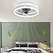 Wentylator sufitowy z oświetleniem, lampa sufitowa LED, z wentylatorem, pilot zdalnego sterowania, przyciemniana, nowoczesna lampa sufitowa, do salonu, sypialni, cicha lampa wisząca, wentylator do fondu, z lampą, ø 40 cm (biały)