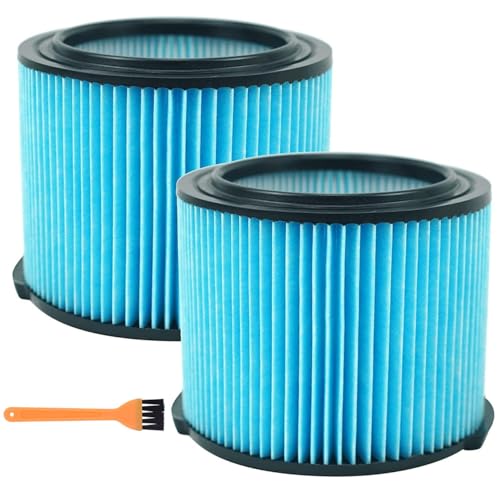 2 Pack VF3500 Filter for Ridgid Shop Vacuum 3-4.5 Gallon, Hepa Filters for Ridgid Wet/Dry Vaccum + 1 Cleaning Brush (2 Pack)