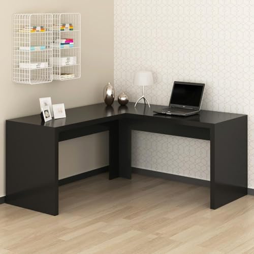 Mesa para Escritório em L Angular Me4116 Tecno Mobili Preto