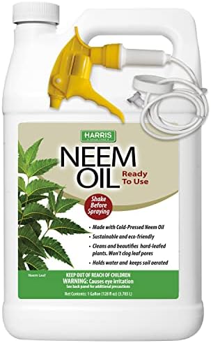 HARRIS Neem Oil Spray for Plants, Cold Pressed Ready to Use, 128oz